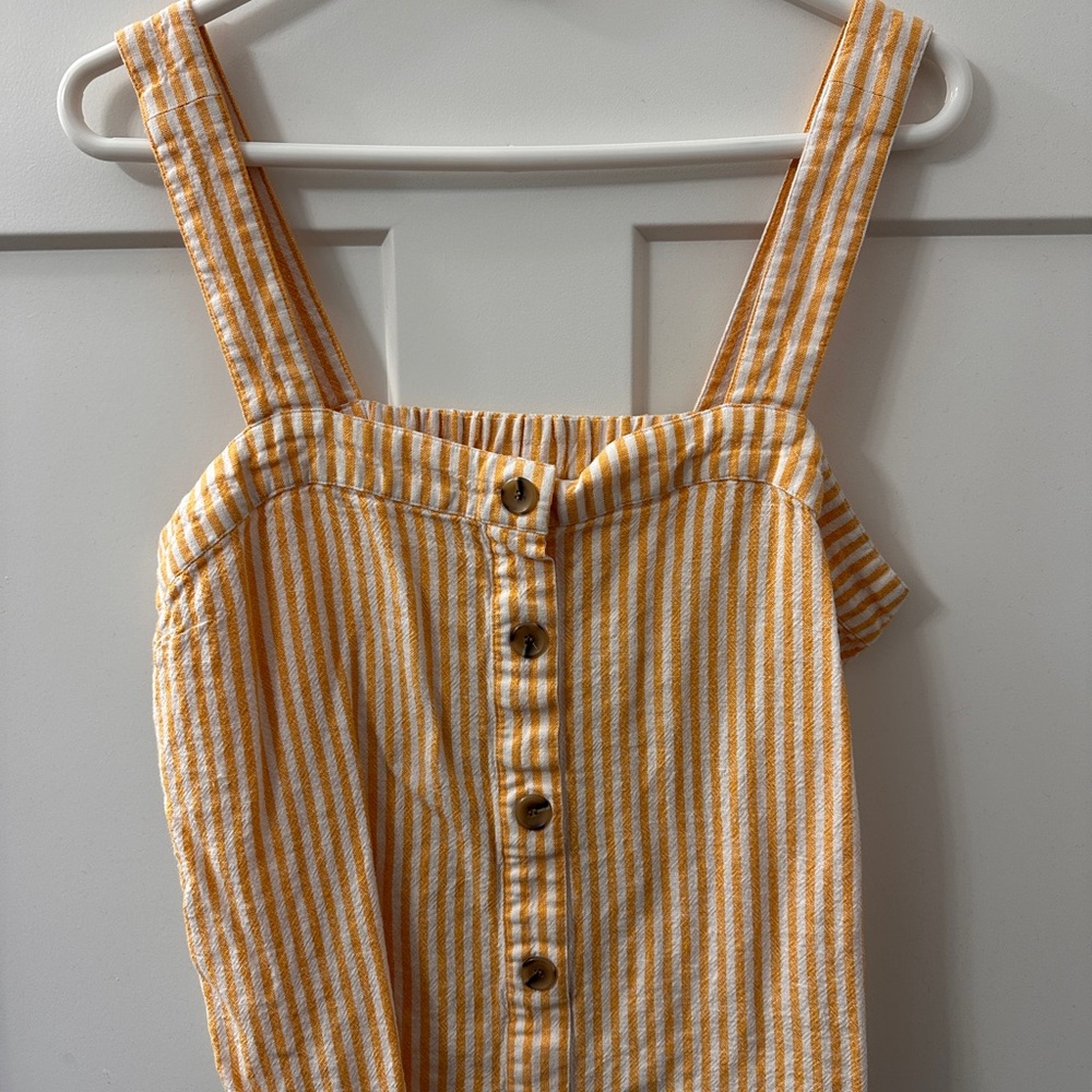 J. Crew Yellow and White Striped Tank top